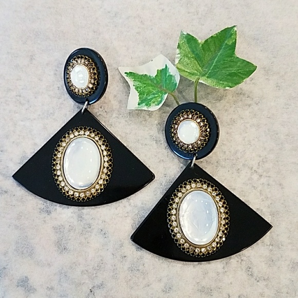 Jewelry - Vintage 80's Cabochon Earrings